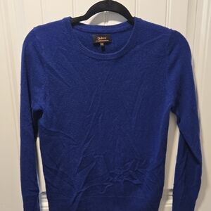 Quince Women's Deep Ocean Blue Mongolian Cashmere XS Crewneck Sweater